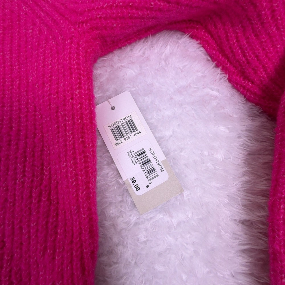 NWT B.P. Nordstrom Womens S‎ Hot Pink Turtleneck Sweater - Picture 8 of 9